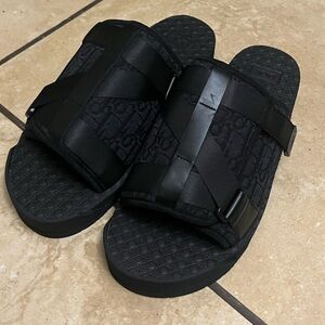 Black Dior jacquard sandals authentic